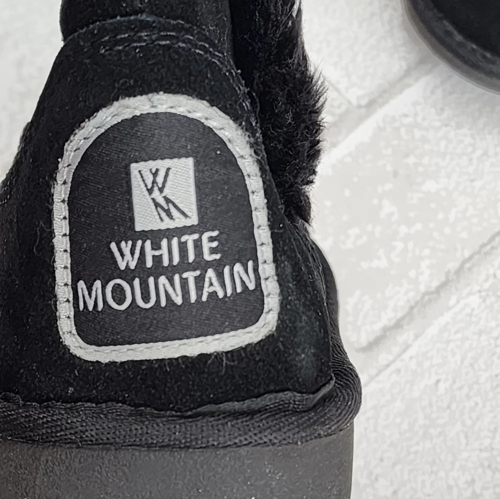 White Mountain Black Faux Fur Winter Boots